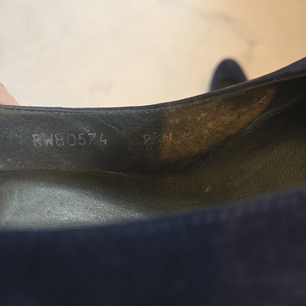 Stuart Weitzman Dark Blue High Heel Corkswoon Wedge Size 9.5 - Picture 5 of 10